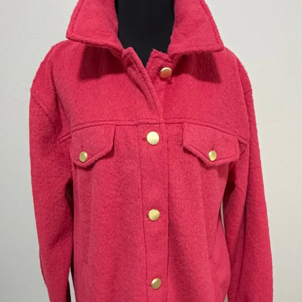 🔥SALE🔥NWT Joie Pink Teddy Jacket with Gold Buttons W2